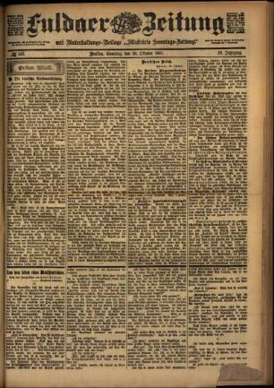 Erste Ausgabe vom Samstag, den 26. Oktober 1901.