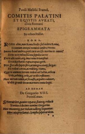 Epigrammata in urbes Italiae