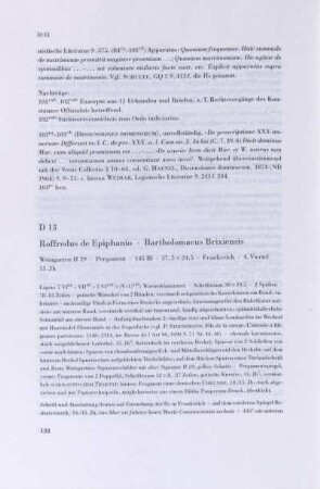 D 13. Roffredus de Epiphanio, Bartholomaeus Brixiensis