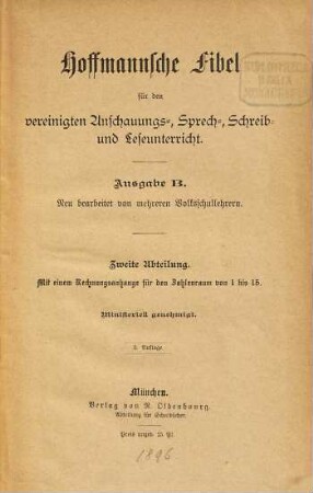 Hoffmannsche Fibel für den vereinigten Anschauungs-, Sprech-, Schreib und Leseunterricht, 2