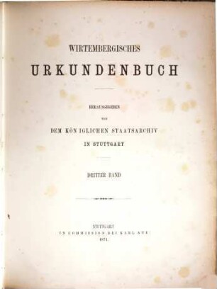 Wirtembergisches Urkundenbuch, 3. 1213 - 1240
