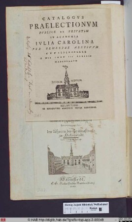 Catalogus Praelectionum Publice Et Privatim In Academia Iulia Carolina