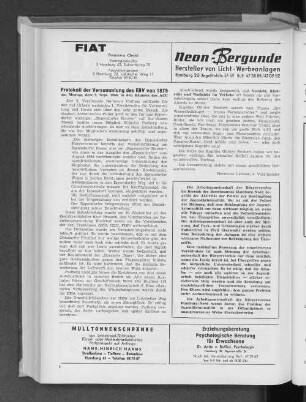 Protokoll der Versammlung des EBV von 1875