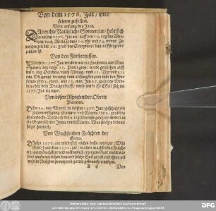 Von dem 1576. Jar / und seinen zufellen.