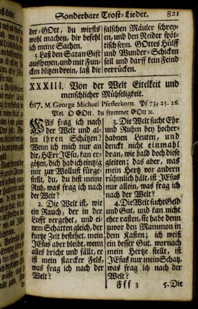 XXXIII. Von der Welt Eitelkeit und menschlicher Mühseligkeit
