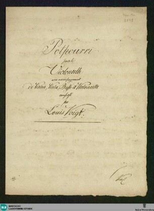 Potpourris - Don Mus.Ms. 2175 : vlc, strings; e