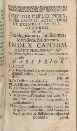 Index Capitum.