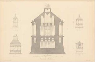 Mausoleum, Halikarnass: Querschnitt (aus: Atlas zur Zeitschrift für Bauwesen, hrsg. v. Ministerium der öffentlichen Arbeiten, Jg. 50, 1900)