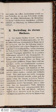 II. Beschreibung des eisenernen Oberbaues