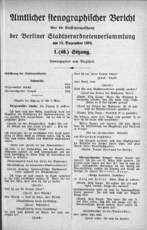Sitzung 1.(40.), 12. Dezember 1929