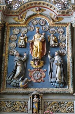 Frankreich. Bretagne. Finistere. Locronon. Eglise Saint Ronan. Holz Relief