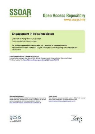 Engagement in Krisengebieten