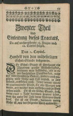 Zweyter Theil Und Einleitung dieses Tractats
