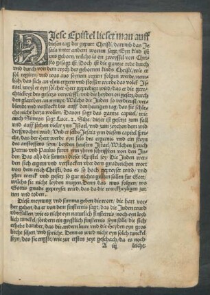 Diese Epistel lieset man auff diesen tag der gepurt Christi ...