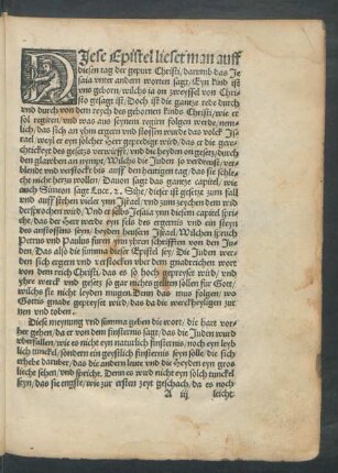 Diese Epistel lieset man auff diesen tag der gepurt Christi ...
