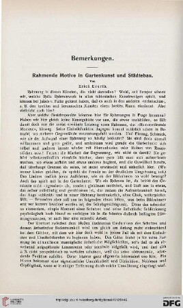 Rahmende Motive in Gartenkunst und Städtebau