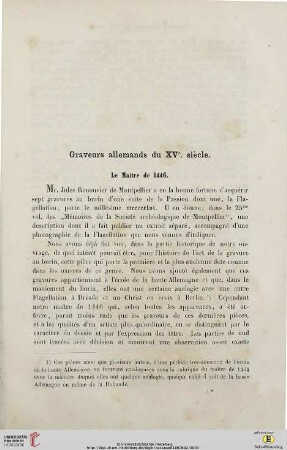 Graveurs allemands du XVe. siècle