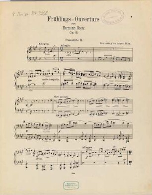 Frühlings-Ouvertüre : für Orchester ; op. 15 ; (No. 2 d. nachgelassenen Werke)