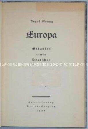 Politischer Essay von August Winning