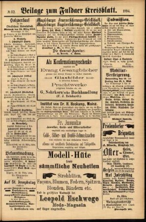 Zweite Ausgabe vom Donnerstag, den 15. März 1894.