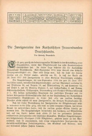 Die Zweigvereine des Katholischen Frauenbundes Deutschlands
