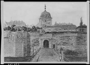 Die Feldseite des Wilsdruffer Tores in Dresden