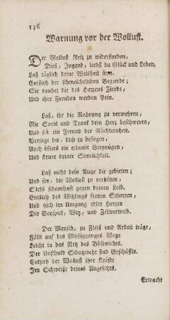 Warnung vor der Wollust