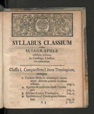 Syllabus Classium