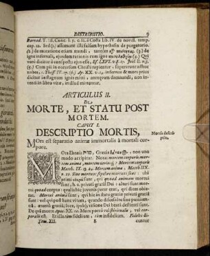 Articulus II. De Morte, Et Statu Post Mortem.