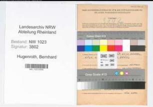 Entnazifizierung Bernhard Hugenroth , geb. 25.01.1907 (Landwirtschaftsrat)