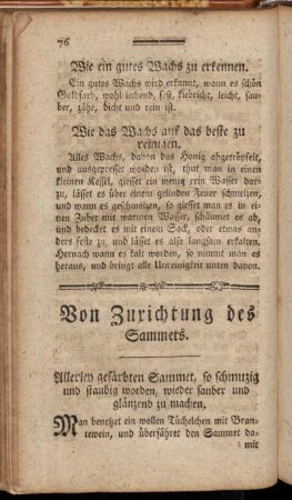 Von Zurichtung des Sammets.