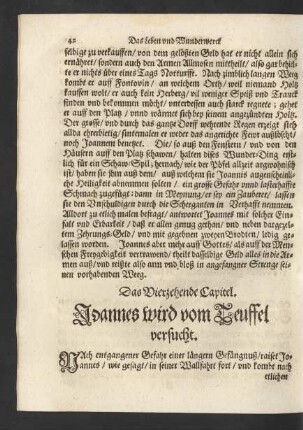 Das Vierzehende Capitel. Joannes wird vom Teuffel versucht.