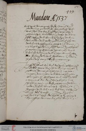 Mandate der Jahre 1537 und 1538