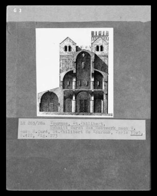 Tournus: Querschnitt durch das Westwerk der Abteikirche Saint-Philibert