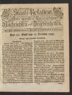 Das 151. Stück vom 17. December 1797 - Das 157. Stück vom 31. December 1797