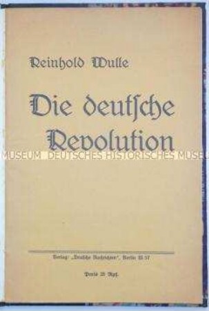 Völkische Schrift von Reinhold Wulle