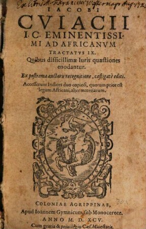 Ad Africanum Tractatus IX.