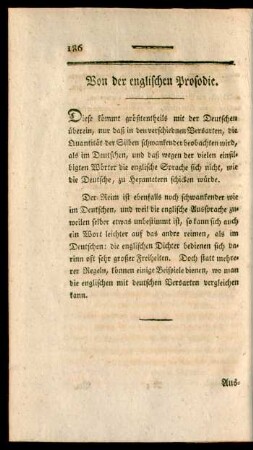 Von der englischen Prosodie.