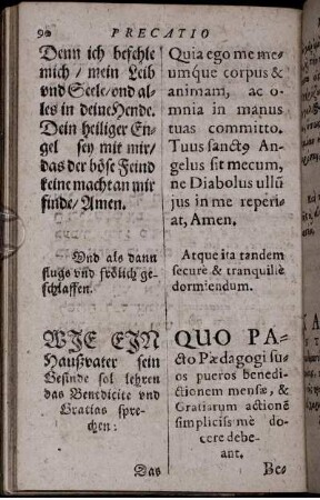 Wie ein Haußvater sein Gesinde sol lehren das Benedicite und Gratias sprechen