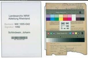 Entnazifizierung Johann Schlindwein , geb. 11.10.1905 (Fotograf)