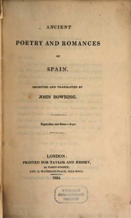 Ancient poetry and romances of Spain