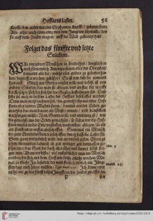 Folget das fünffte und letzte Stücklein