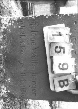 Grabstein 159 (Index: 99608843) Material: Sandstein Zustand: sehr gut Maße HxBxT: 131x53x23 cm Beschreibung: Stele, getreppter Sockel, Segmentbogen Symbolik: Zweig: Grabstein 159B