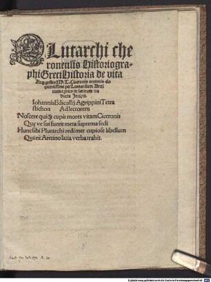 Historia de vita Ciceronis