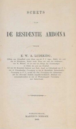 Schets van de residentie Amboina