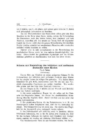 Schema zur Festellung des leiblichen und seelischen Zustandes eines Kindes : (Fortsetzung)