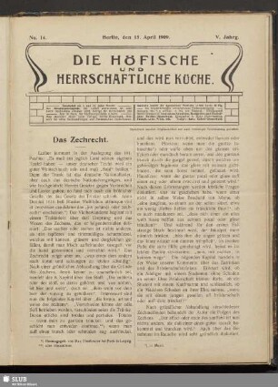 Nr. 14, 15. April 1909