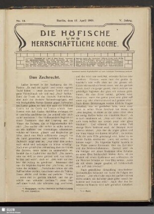 Nr. 14, 15. April 1909