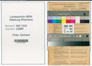 Entnazifizierung Gerhard Ficke , geb. 24.02.1898 (Bergingenieur)