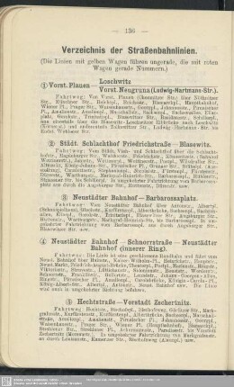 Verzeichnis der Straßenbahnlinien